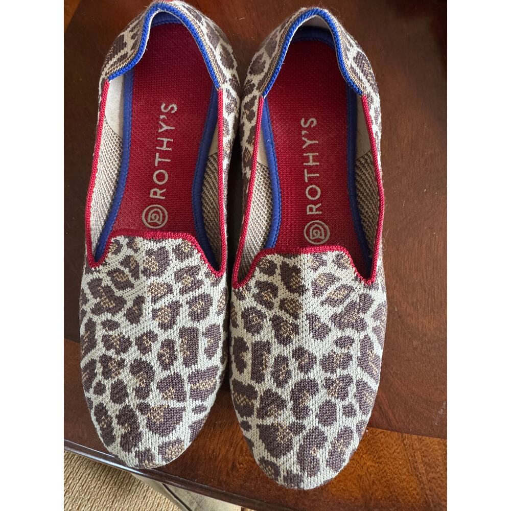 Ladies Size 9.5 Rothy's Animal Print Flats Shoes - Worn Once
